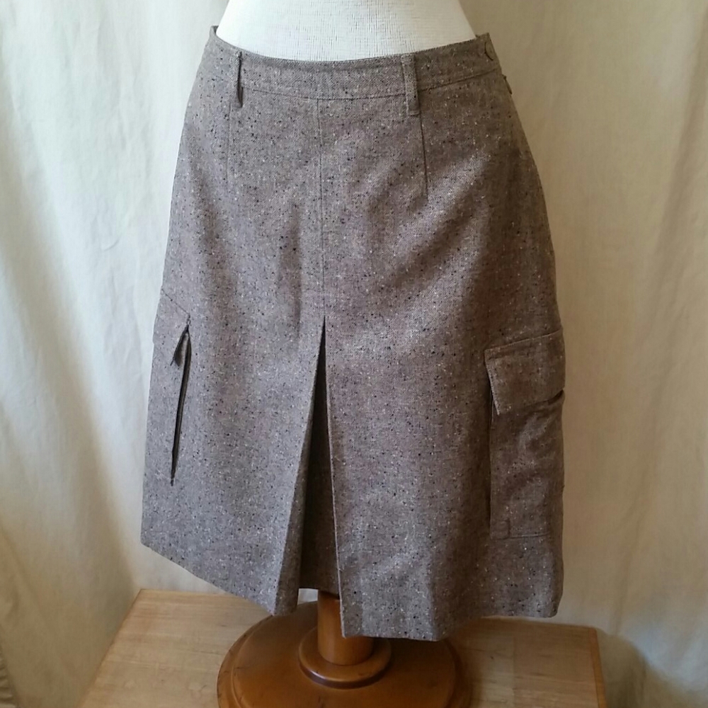 Vintage 1990s L.L. Bean inverted pleat wool skirt